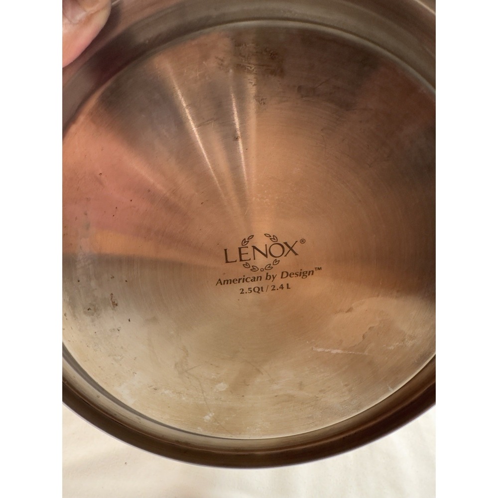 Lenox Whistling Tea Kettle 2 5 Qt Stainless Steel Gold Rubber Handle - Picture 9 of 11